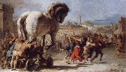 TIEPOLO, Giovanni Domenico The Building of the Trojan Horse The Procession of the Trojan Horse into Troy Spain oil painting artist